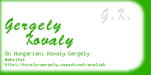 gergely kovaly business card